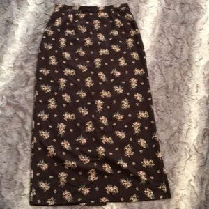 Gap Brown Floral Full Length Skirt Sz 8